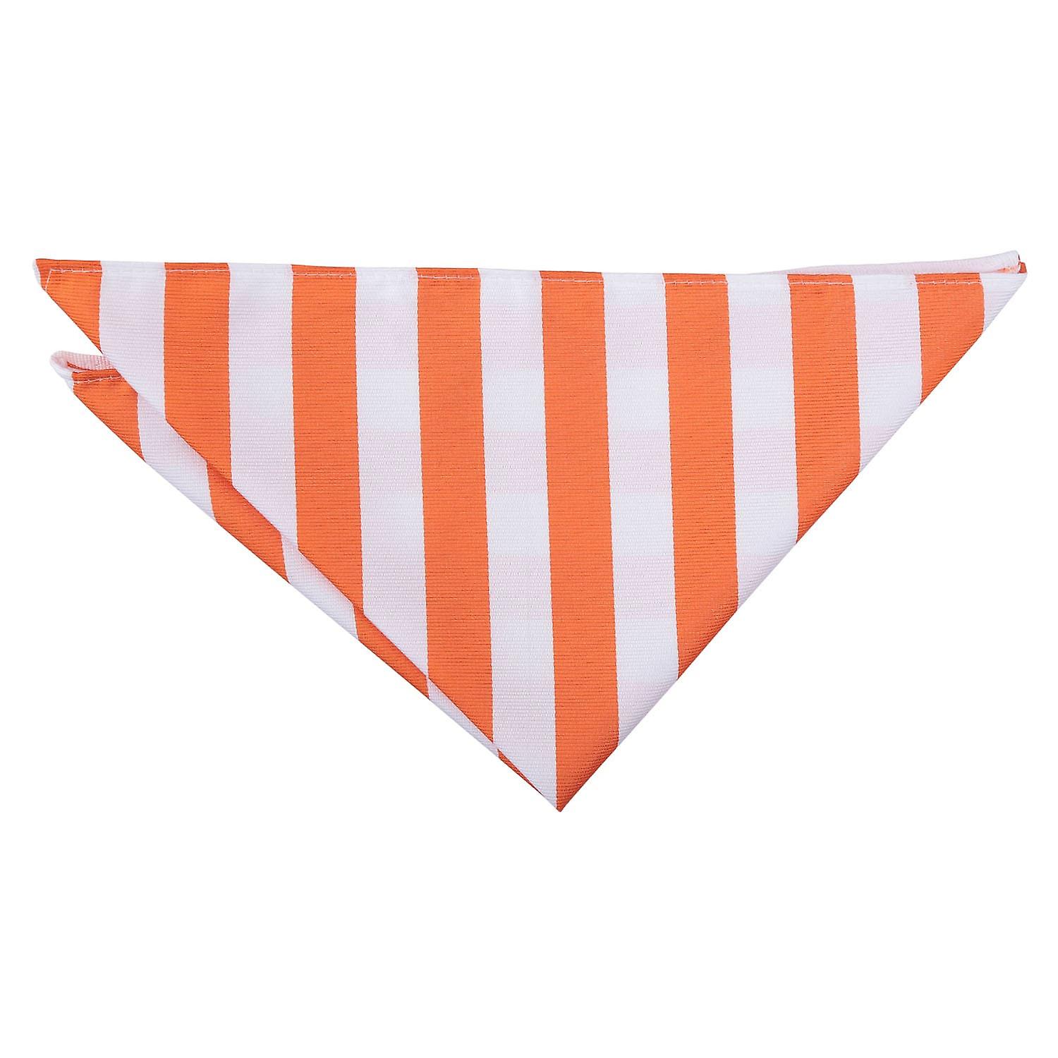 Orange and White Classic Stripe Pocket Square