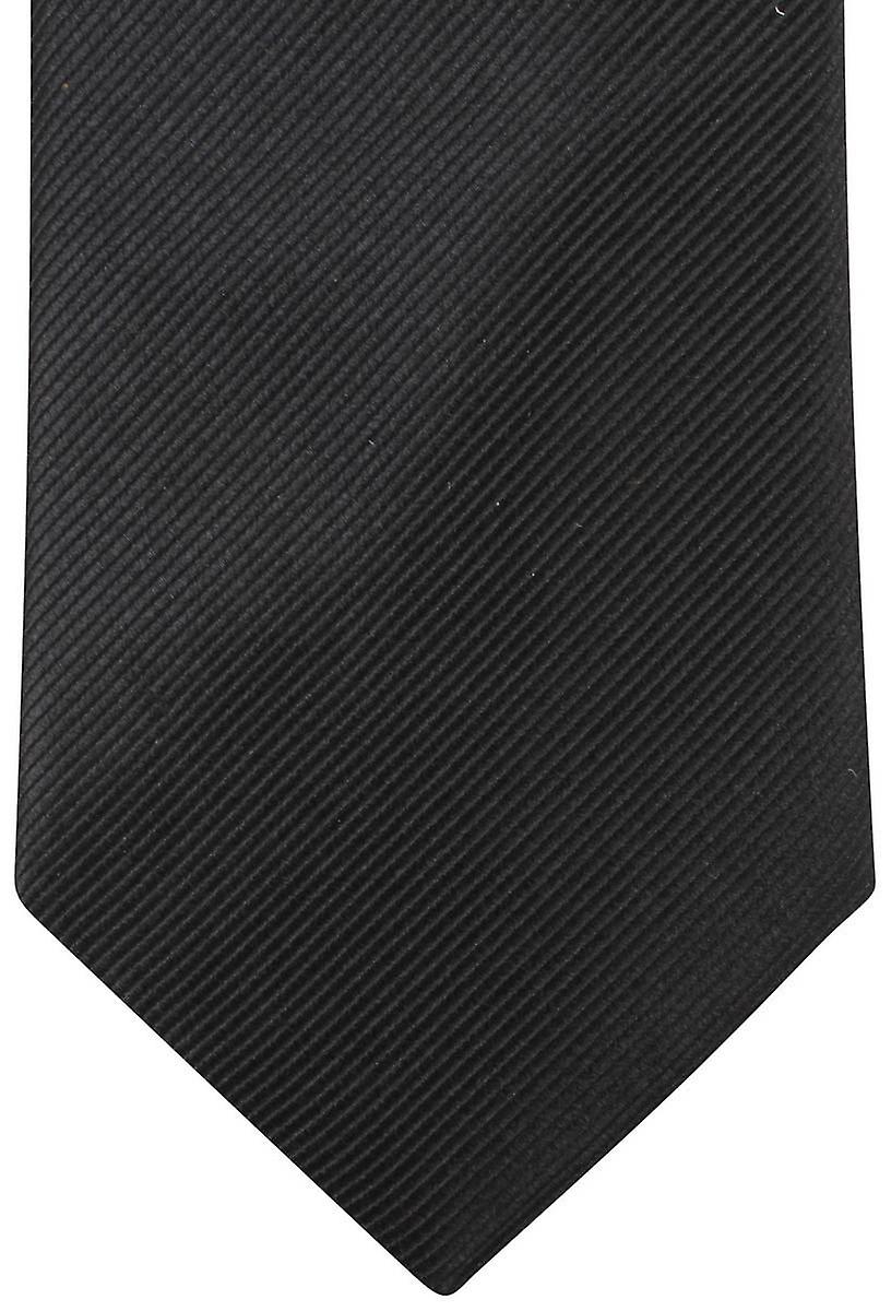 Knightsbridge Neckwear Plain Diagonal Ribbed Tie - Black