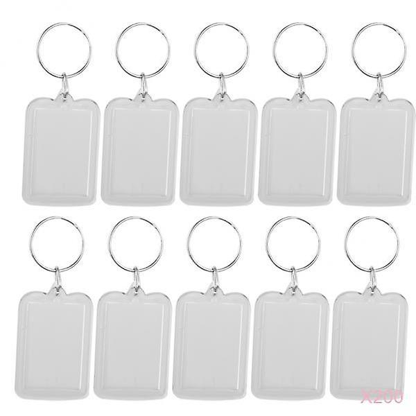 2000x Clear Blank Insert Photo Picture Acrylic Frame Keyring Split 5.0x3.3cm