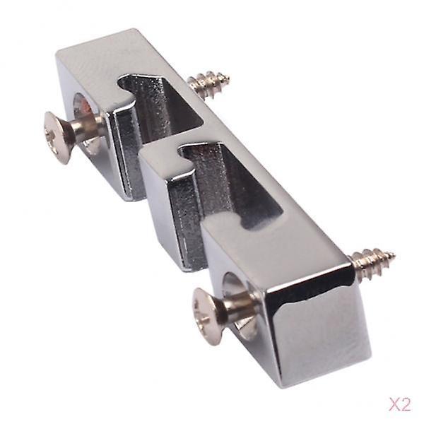 2 Pcs Roller String Retainer Tree Guide for 3 String Bass Box Guitar Chrome