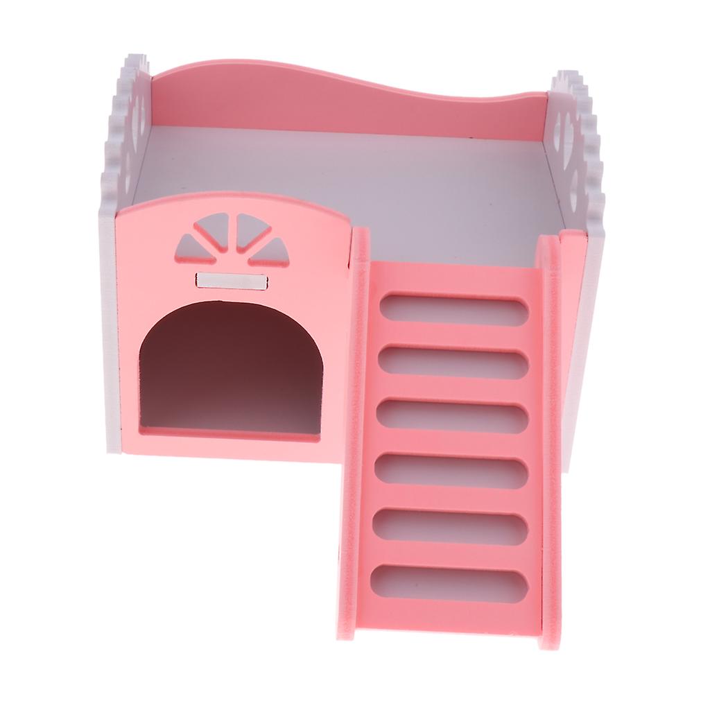 עץ אוגר בית עכברוש עכבר חדר כושר תרגיל סולם מצחיק צעצוע מיטה קן ורוד