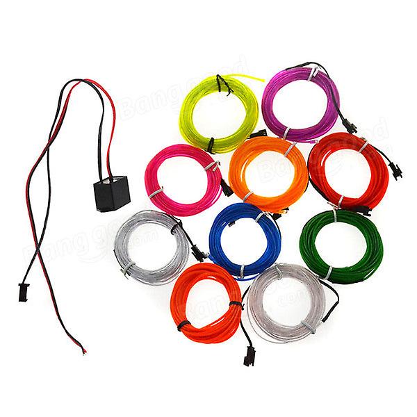 2M 10 Colors 12v Flexible Neon El Wire Light For Dance Party Decor