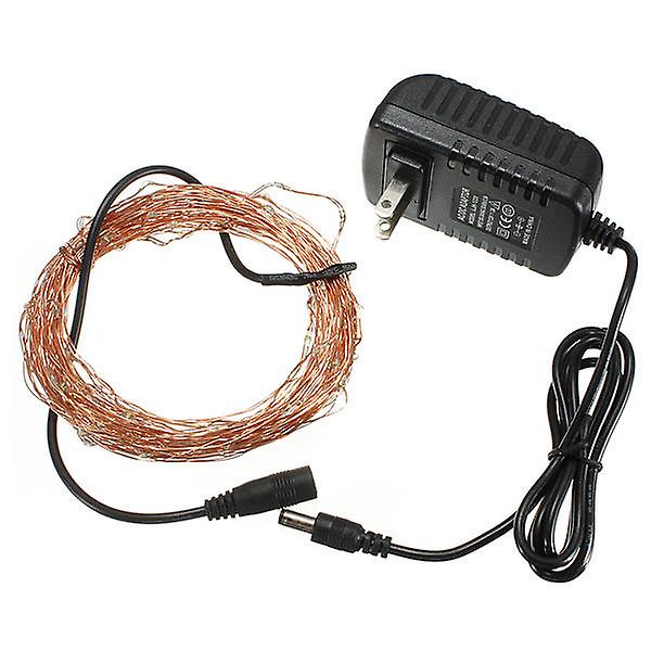 10M 100led Copper Wire Led String Lights Lamp, Warm White/white, 12v