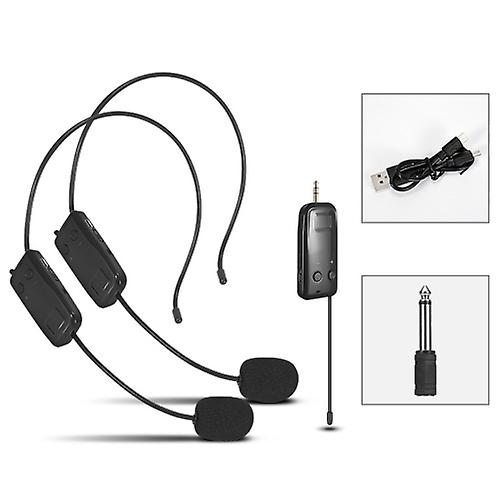 One For Two Uhf Wireless Headset Microphone Lavalier Headset Amplifier
