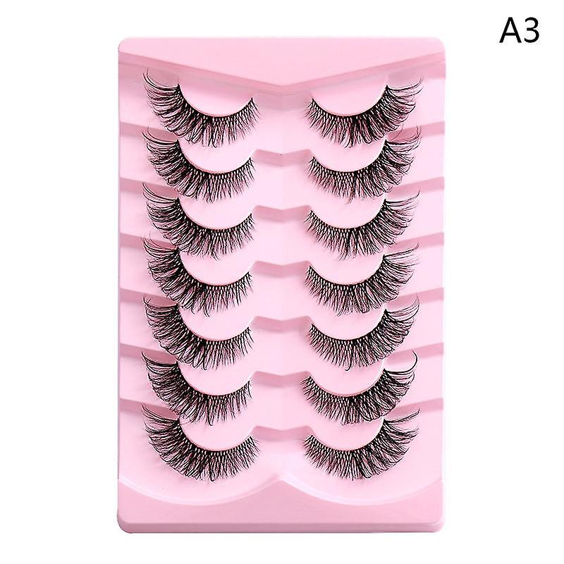 3D Mink Fake Eyelashes 7 Pairs Natural Long Wispy Makeup False Lashes Handmade