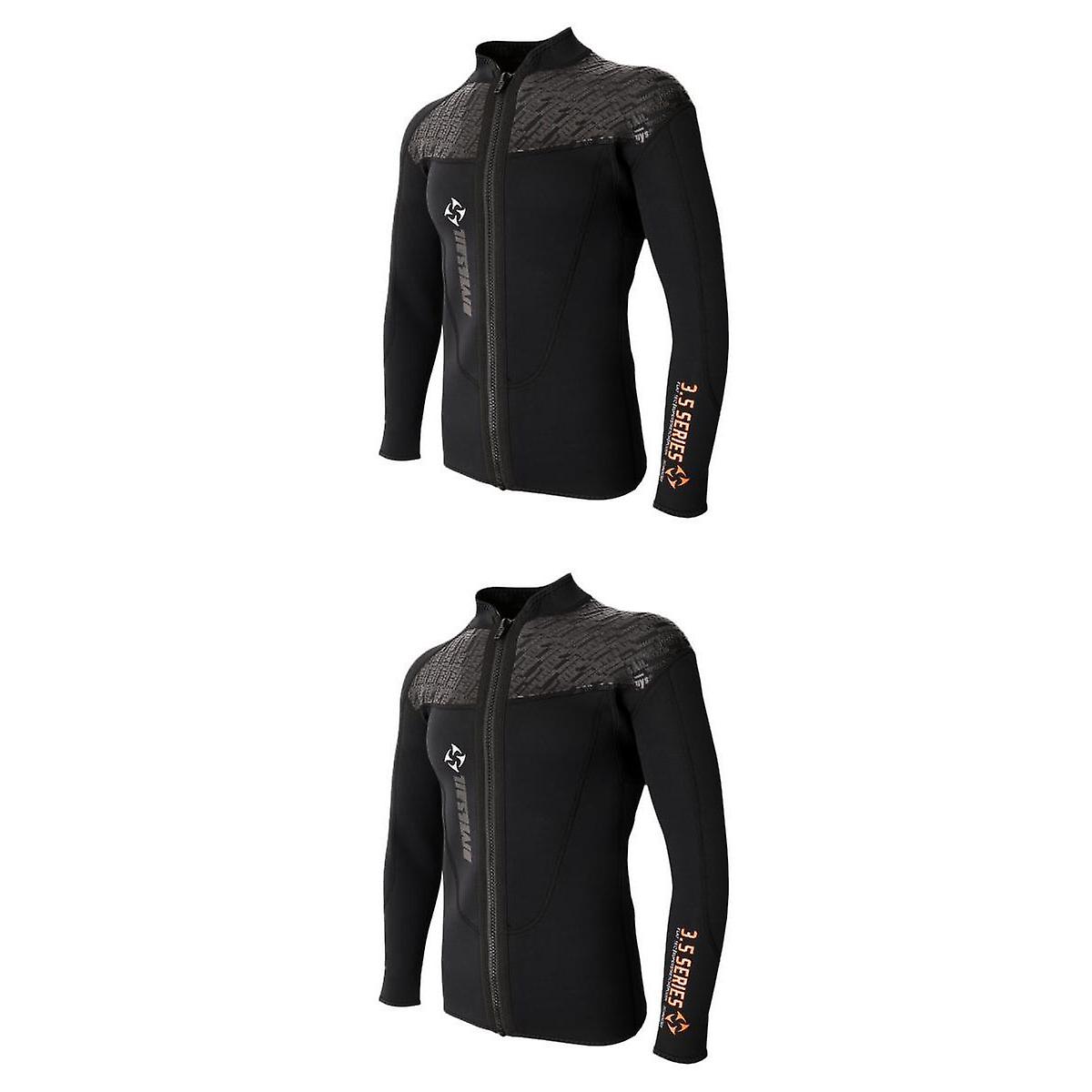 3mm Neoprene Top Wetsuits Long Sleeve Front Zip Jacket Surf Diving Suit Set