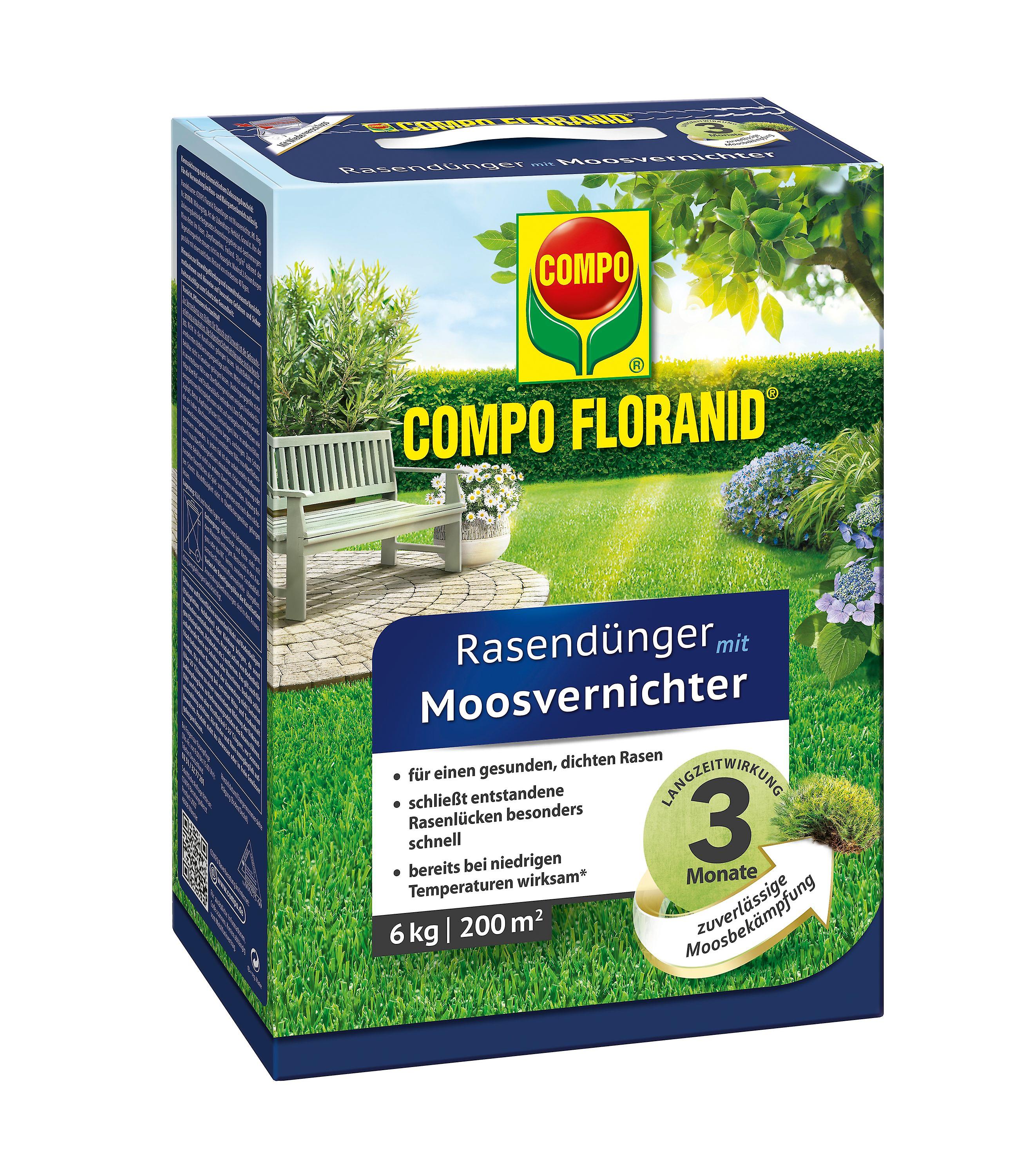 COMPO Rasendünger mit Moosvernichter, 6 kg