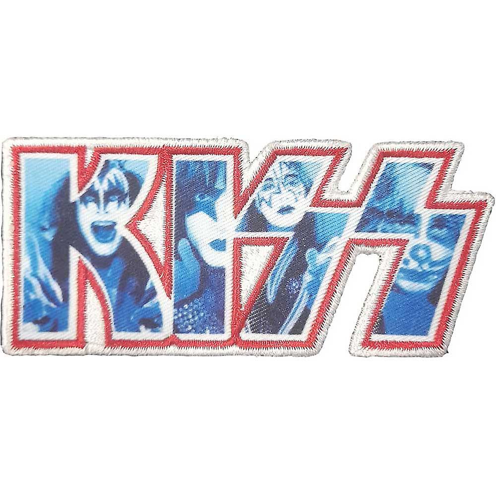 KISS Patch Cut Out Band Logo New Official Black Woven Iron On 40 X 95mm