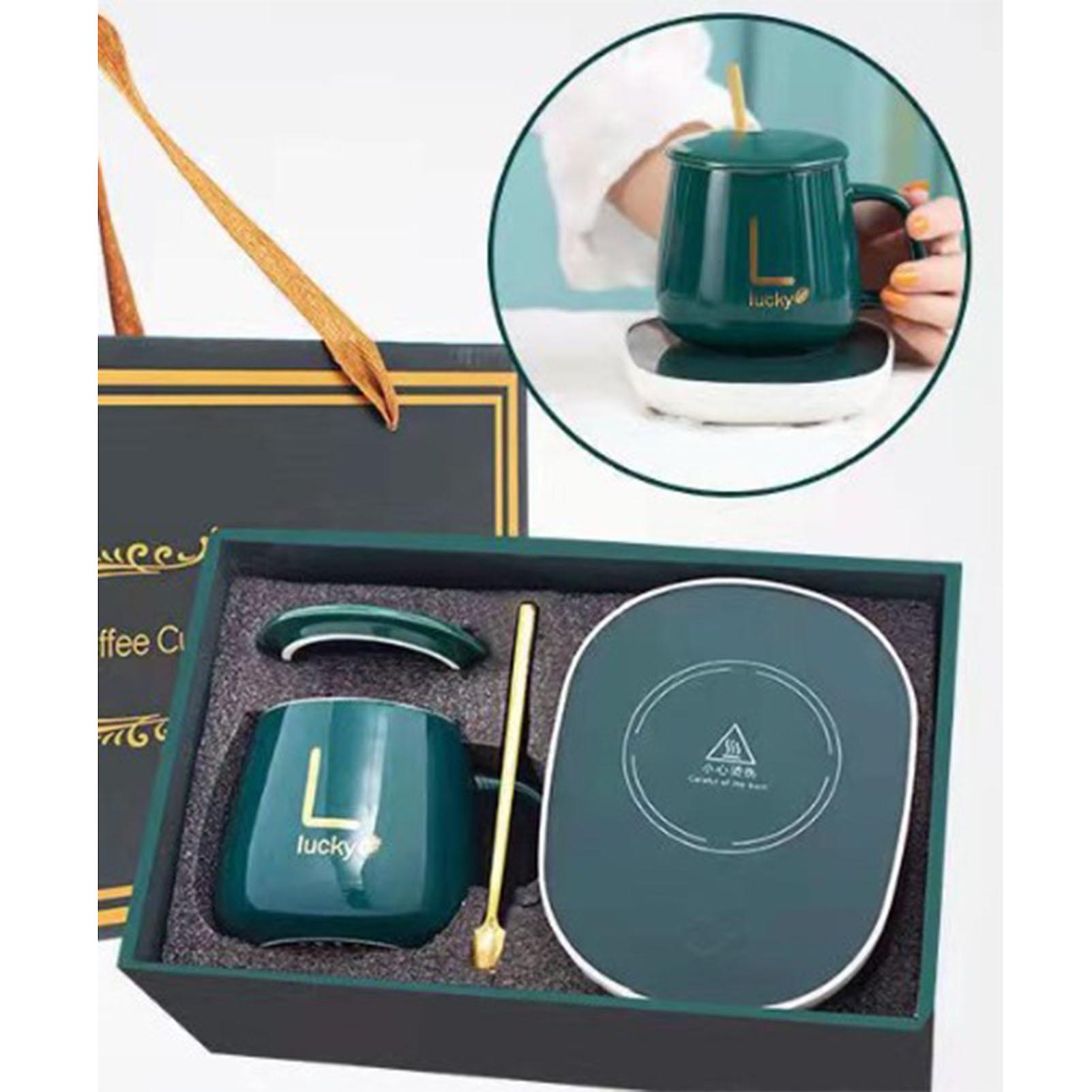 Cup and Warmer Set Even Heating Constant Temperature Exquisite Ceramic Mug Warmer Cup Heating Plate 