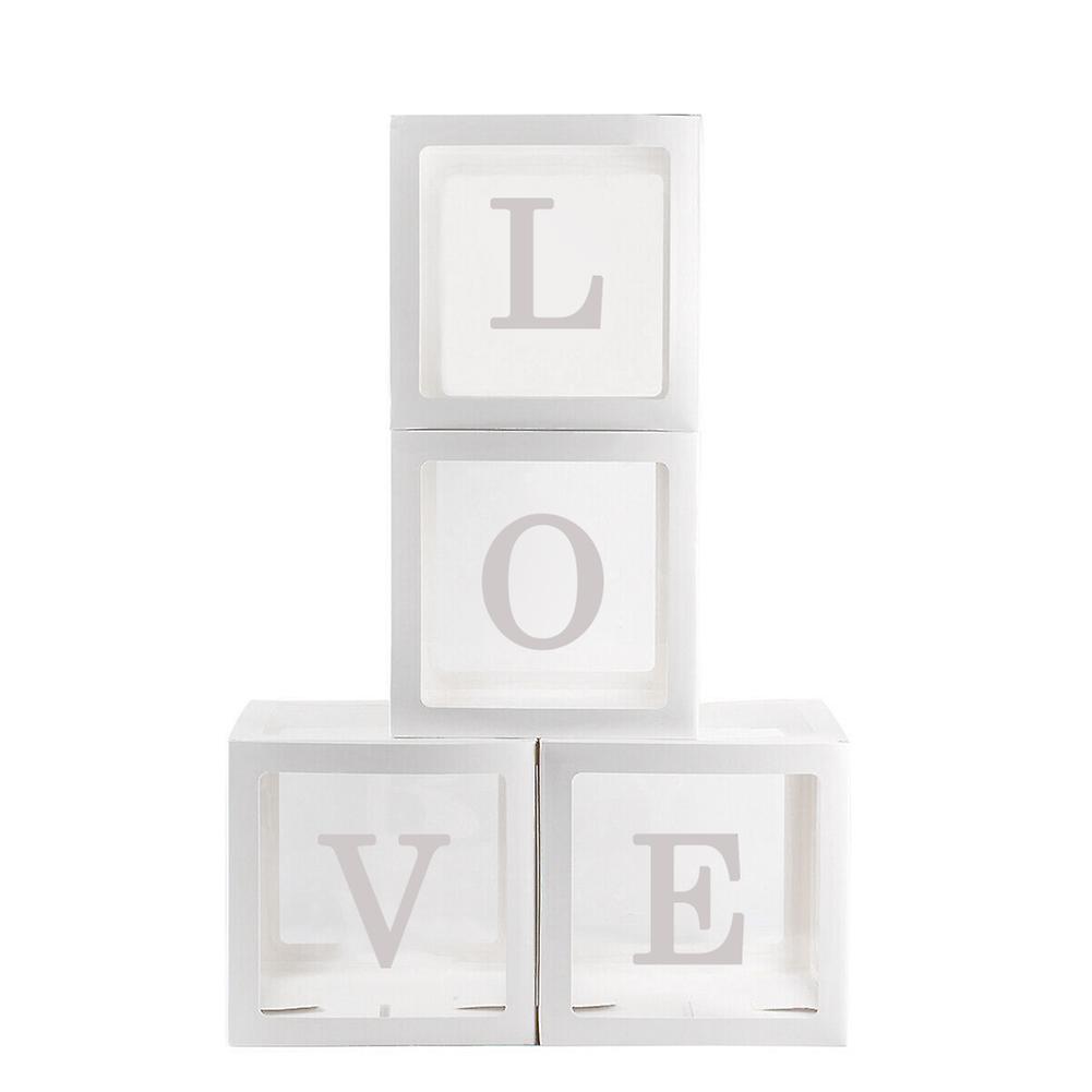 4Pcs/Set Square Transparent Balloon Boxes Baby Shower Christening Birthday Party Decor