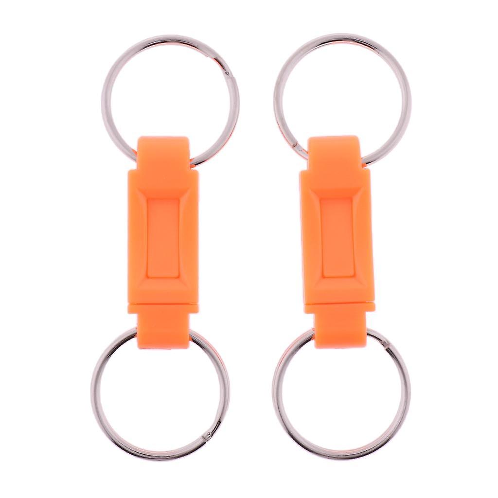 2 Pieces Breakaway Key Ring Separate House Car Keys Quick Release Keychain Yellow