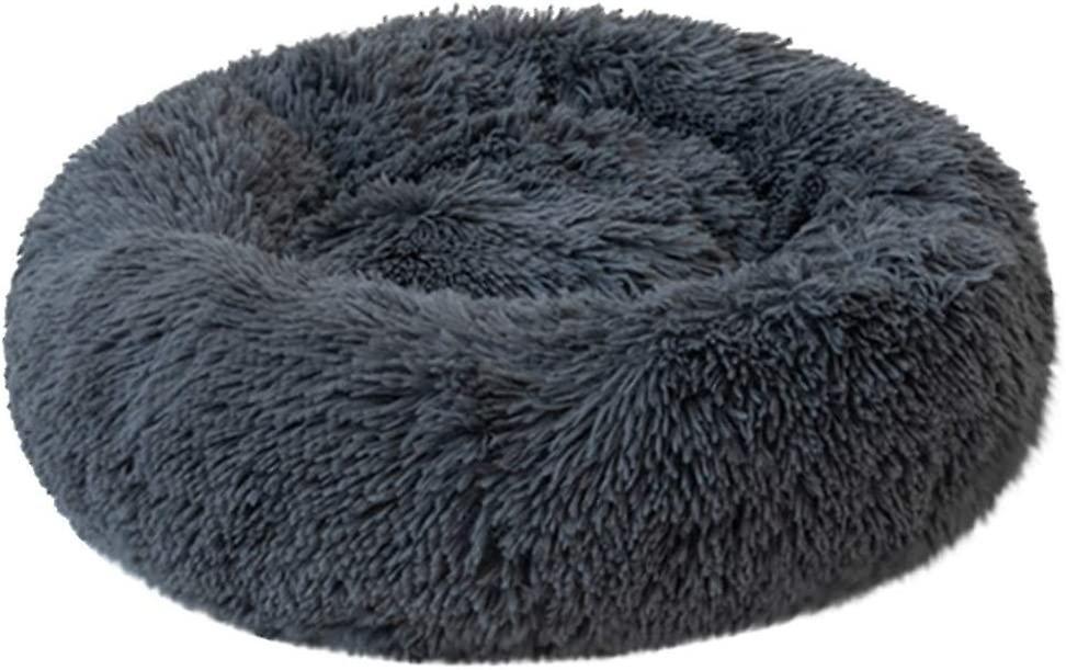 Washable Plush Round Dog Bed (Diameter 50MM Grey)