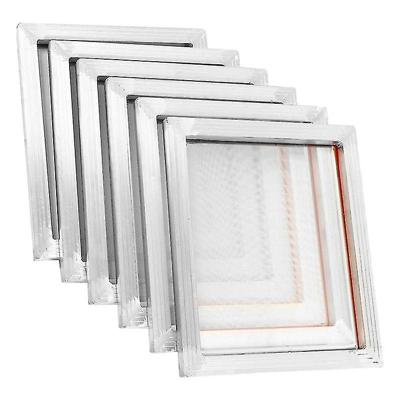 6Pcs 14inchx10inch Aluminium Alloy Silk Screen Printing Frame W 110 White Mesh