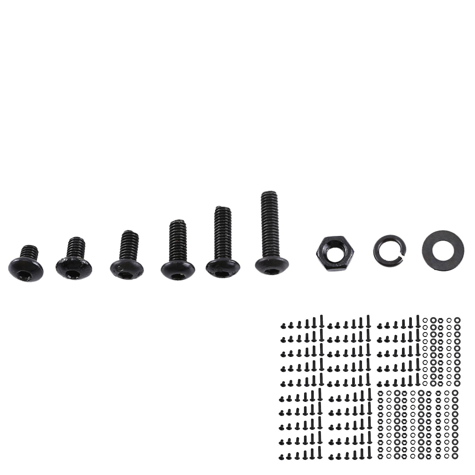 M3 Black Alloy Steel Hex Socket Screws Bolt and Hex Nuts Washers Assortment(Button head)