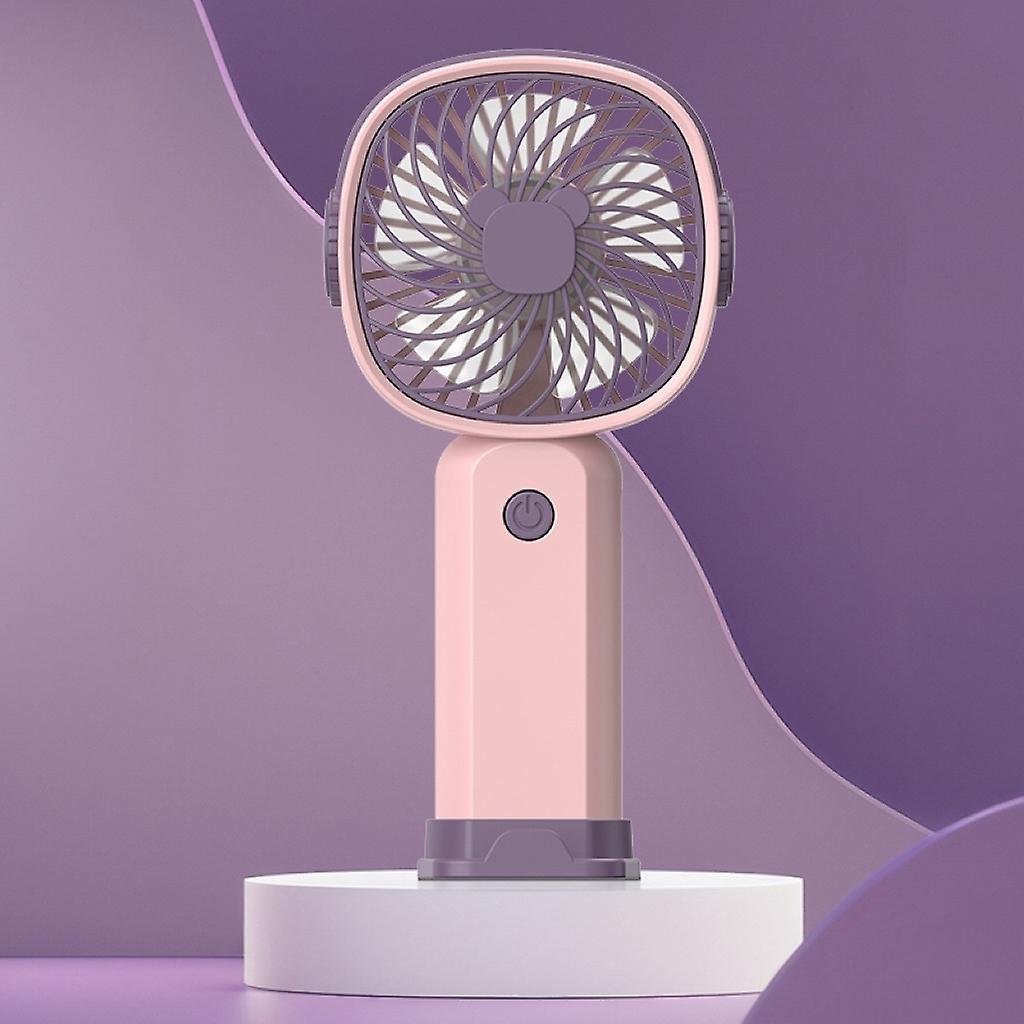 Handheld Fan with Base Pink Purple no Battery