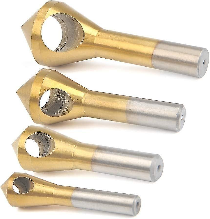 4Pcs Chamfering Cutter Taper Drill Bit Chamfering Set Conical Deburring Milling Cutter for Cutting M