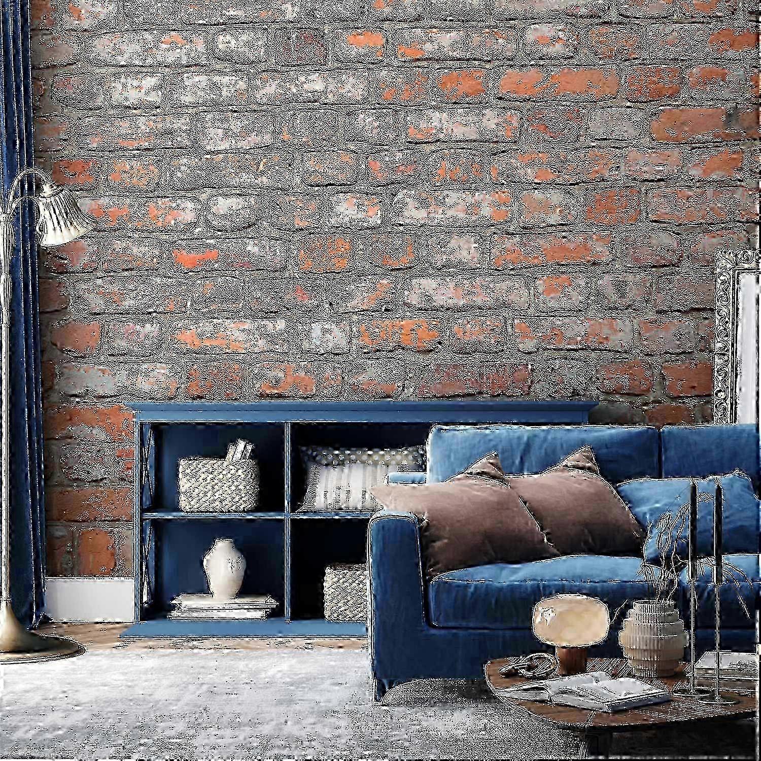 Wall Mural - Loft Wall - Pattern Imitating an Old Red Brick