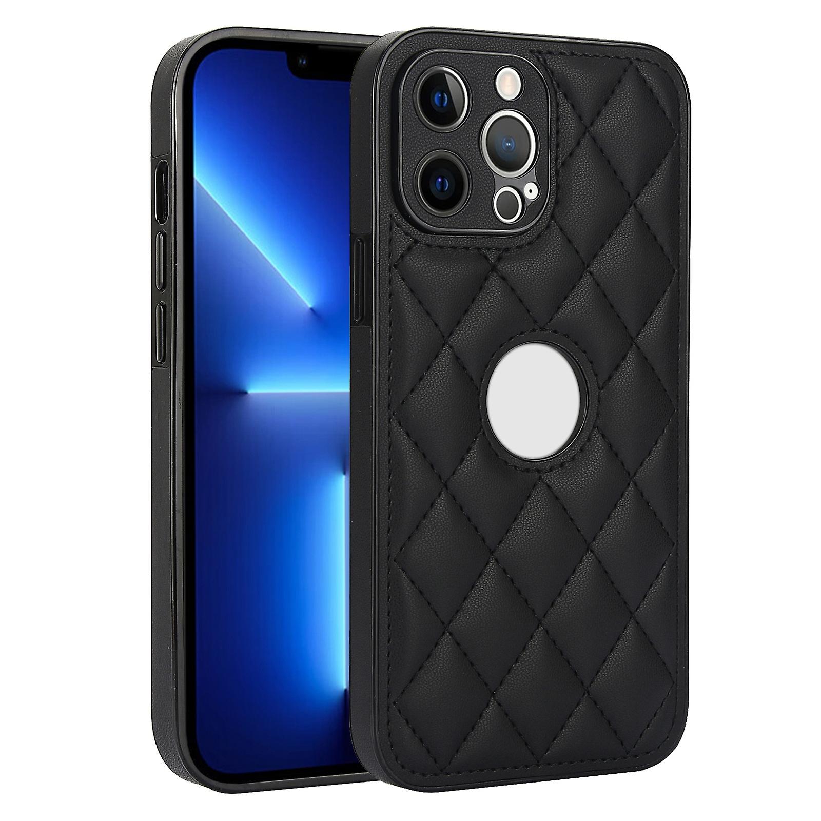 For iPhone 13 Pro Max Rhombic Leather Back Cover Phone Case