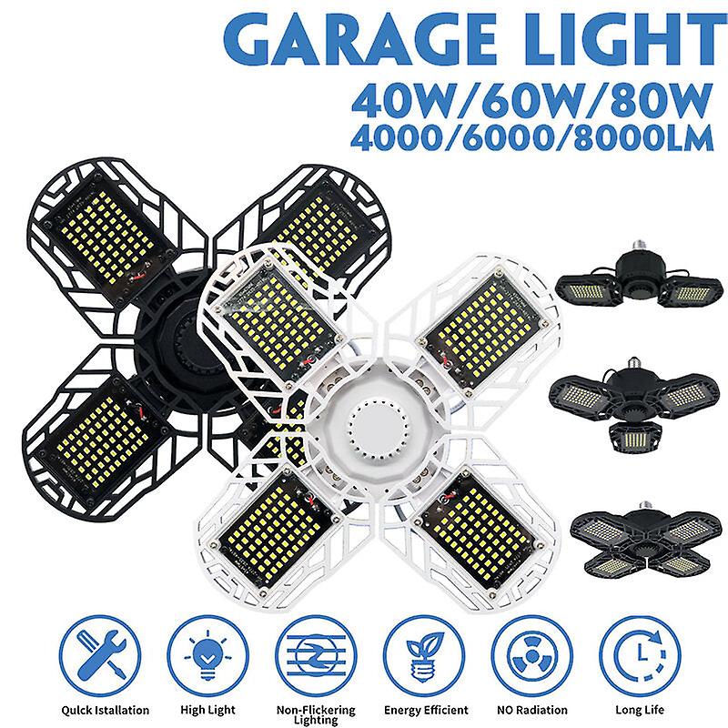 40/60/80W Deformable Ultra-bright Led Garage Ceiling Light For E26/e27 Socket