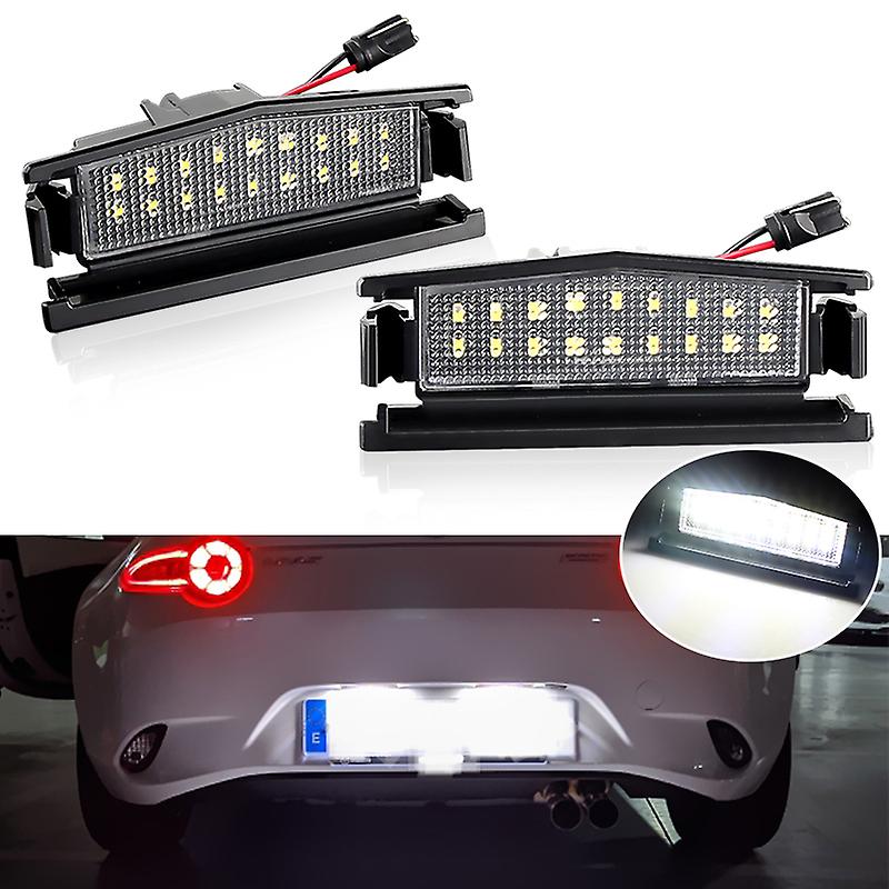 2pcs Error Free White Led License Plate Light Number Plate Lamp For Mazda 2 2016 For Mazda Mx-5 Mx5 Miata 2016-up