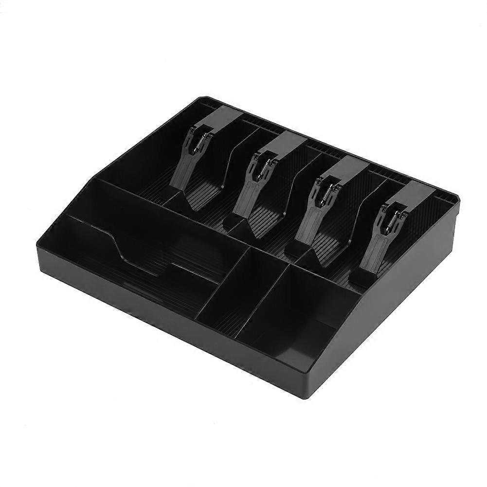 ثماني شبكات درج النقدية تسجيل إدراج عملة صينية أمين الصندوق صندوق تخزين مرتب (أسود)