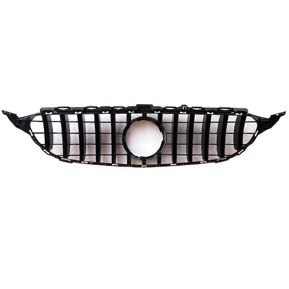 KARPAL GTR Style Front Grille For Mercedes C-Class W205 Facelift (2019-2021) C43 C300 C200 - With Camera Hole, Black Chrome