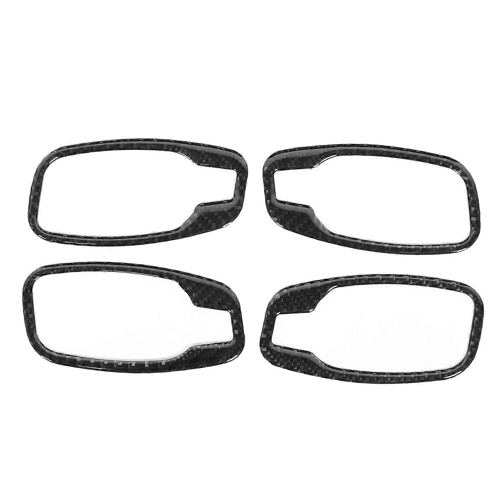 4pcs Interior Door Handle Cover Trim Soft Carbon Fiber Fit for 5 Series E60/E61 2006~2010 E2U311