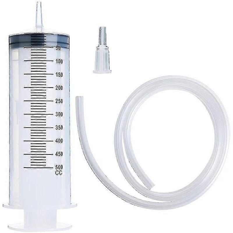 500ml حقنة كبيرة مع أنبوب، معقمة وفردية مختومة، حقنة حديقة بلاستيكية للسائل، الطلاء، راتنج الايبوكسي، النفط، سقي النباتات، إعادة التعبئة