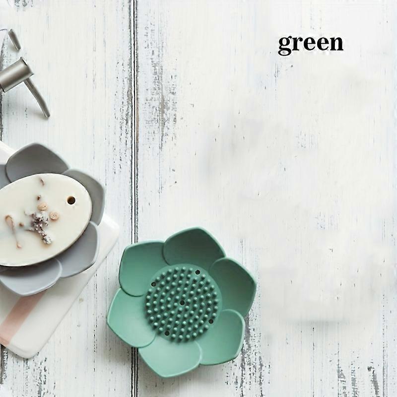 Lotus Design Silicone Soap Dish - Water-Resistant, Self-Draining, Modern Bathroom Accessory for Organized and Stylish Storage