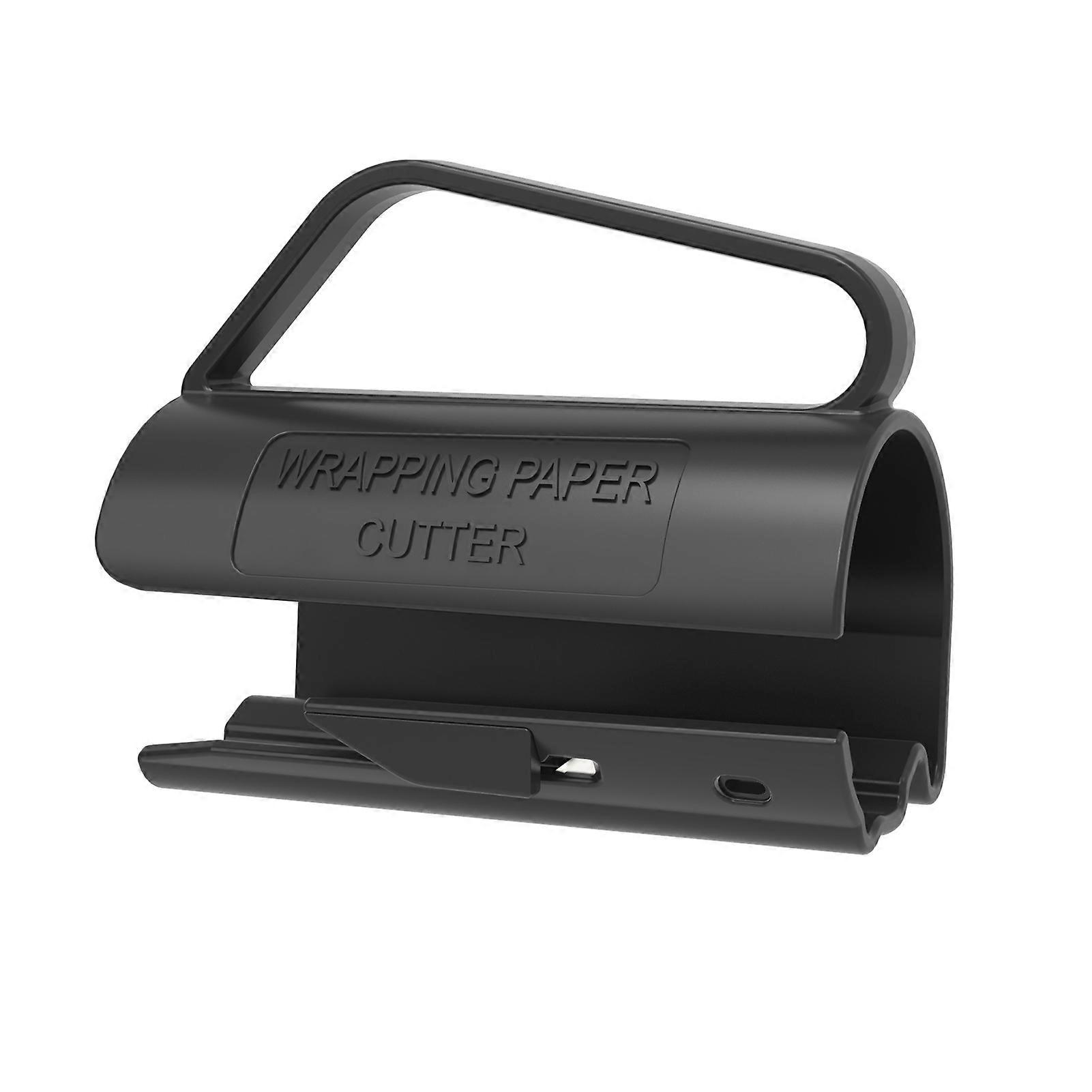 Wrapping Paper Roll Cutter Gift Wrapping Paper Roll Cutter with Handle Push Cut Tool Easy Sliding Wrap Holder Dispenser Clamp