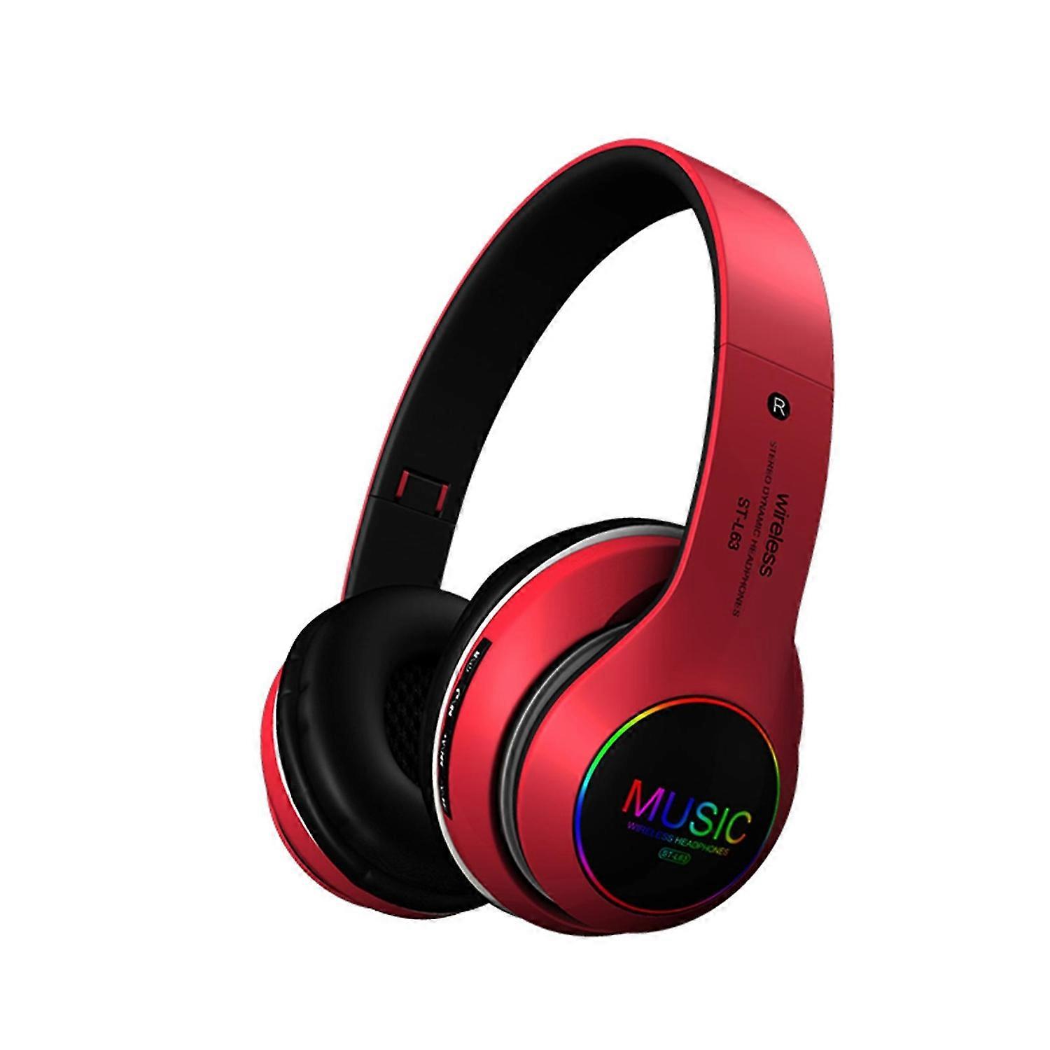 ST-L63 Foldable Wireless Bluetooth-compatible 5.0 Stereo Headset with Microphone LED Light