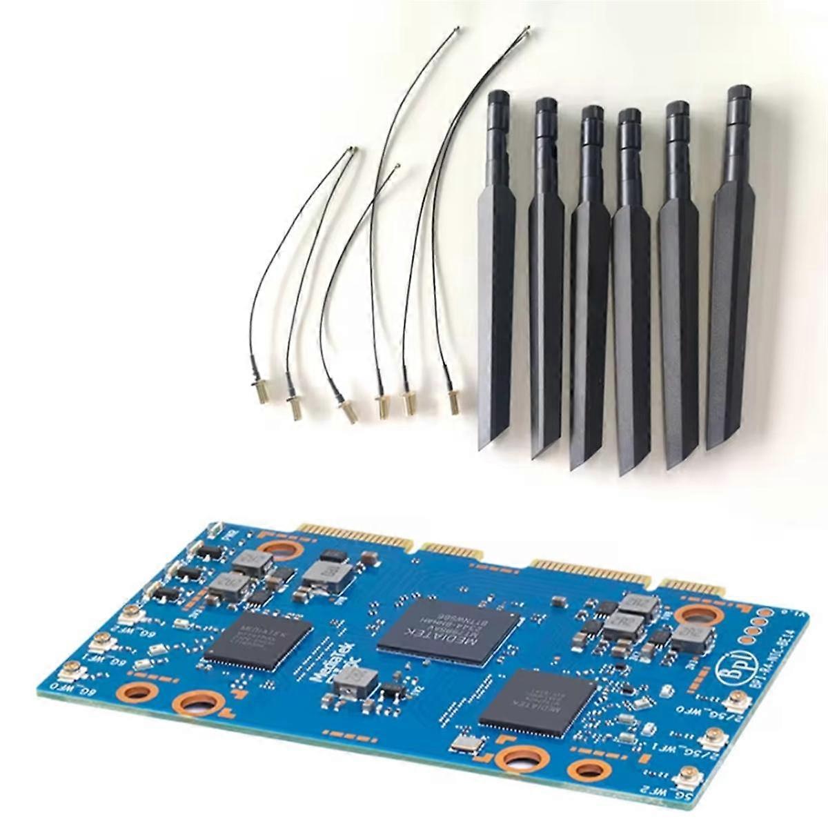 Per Banana Pi -R4-NIC-BE14 Wifi7 Modulo Accessori per -R4 MT7995AV Chipset 2 PCIe 3.0 Interfaccia, 6 pz Antenna