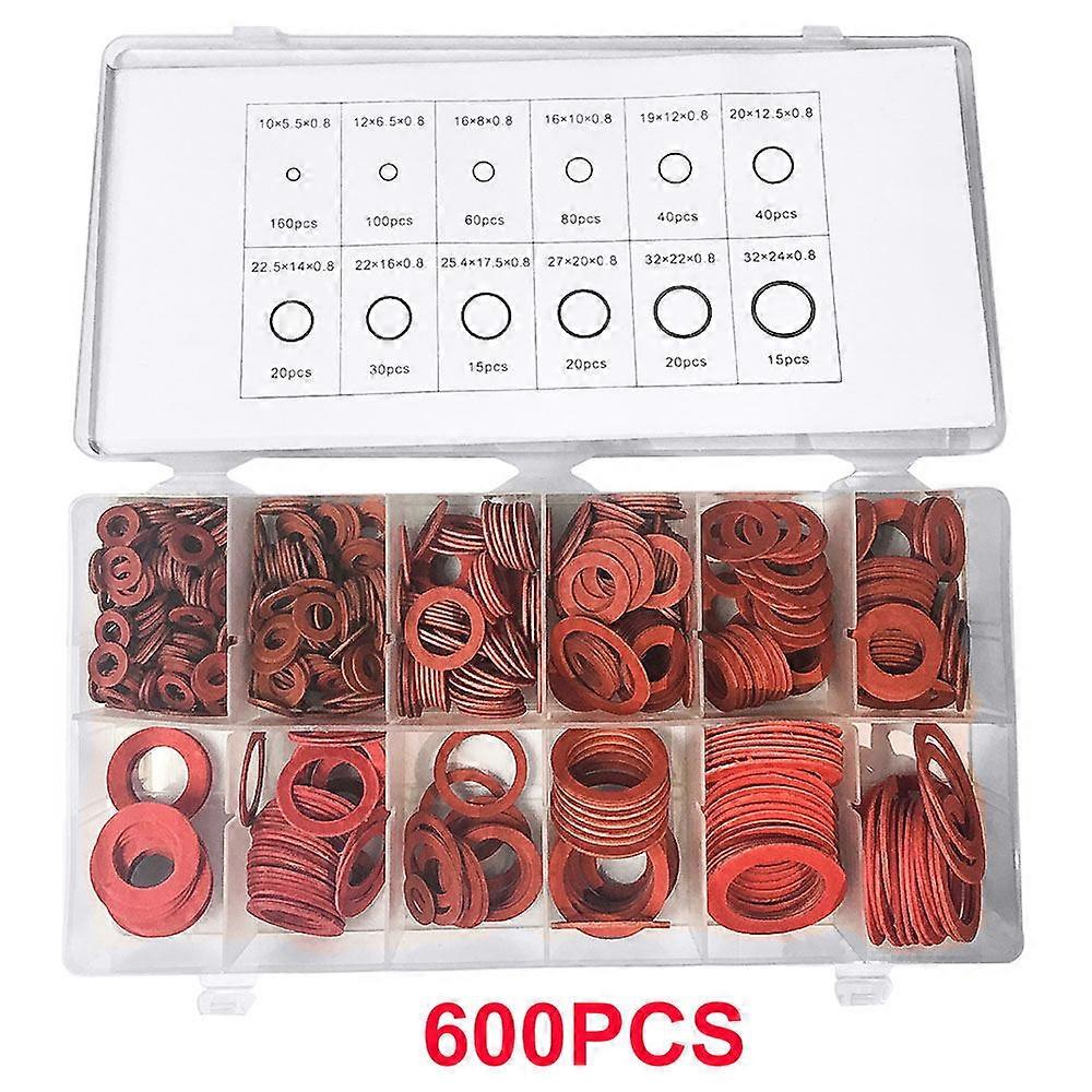 1 Kit 10x5 10x6 10x7 12x8 Steel Flat Pad Insulation Washers Red Paper Meson Gasket Spacer Insulating Spacers Kit 150pcs/set