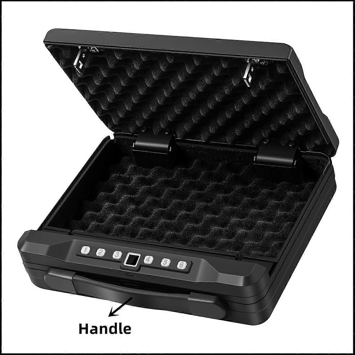 Quick-access Pistol Gun Safe For Multiple Handguns Amp Ammo With Biometric Fingerprint Lock Auto-open Lid Safety Device