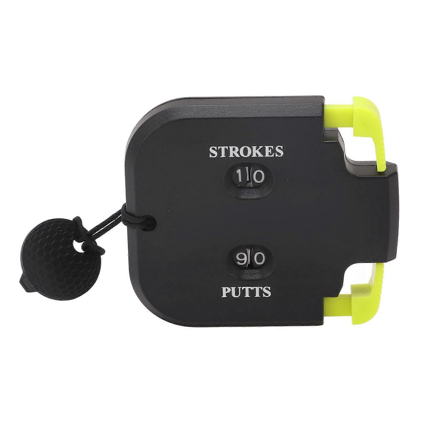 Golf Score Counter Plastic 2 Digits Stroke Putts Counting Clicker With Auxiliary Zeroing Function For 2 Players Black Body Green Press