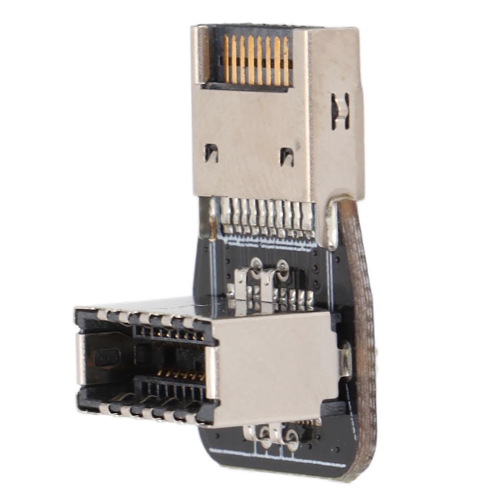 Adaptateur USB Panneau Avant Carte Mère USB3.1 Coude de direction à 90 degrés TYPE ? E Interface avant TYPE ? C Câblage installé