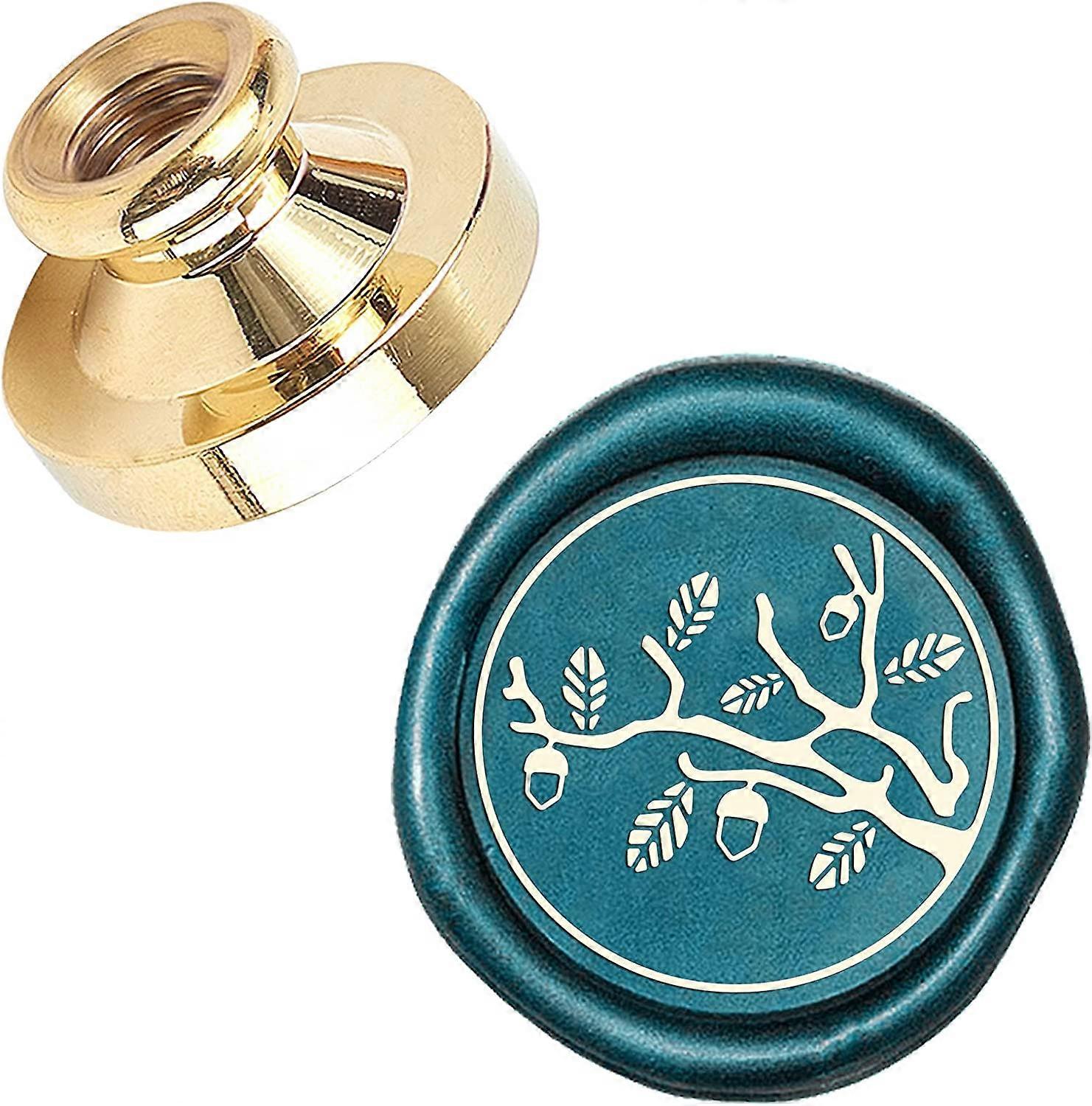 Wax Seal Stamp 25mm Tree Branches Pattern Retro Brass Head Sealing Stamps Removable Sealing Stamp for Wedding Envelopes Letter Card Invitations Bottle