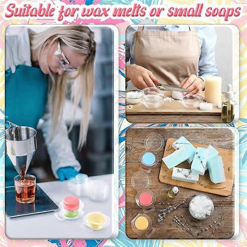 100 Pcs Wax Melt Molds Clear Empty Plastic Wax Melt Clamshells Container Molds PET Single Cube 1 Oz