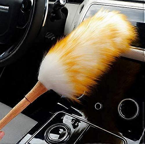 Natural Feather Duster for Cleaning Ceiling Fans, Window Blinds, Computer Screens,Bookshelves