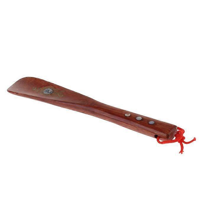 Practical Shoehorn Wood Handle Shoe Lifter Light Brown With Shell 22cm