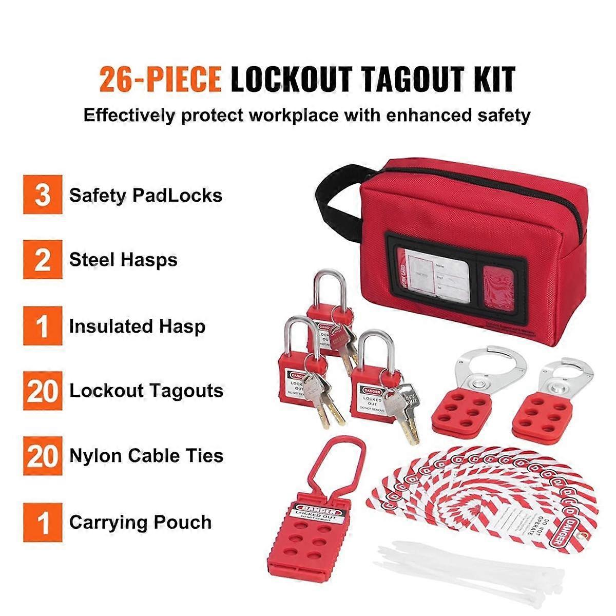 Electrical Lockout Tagout Kit, 26 PCS Kit for Industrial, Electric ...