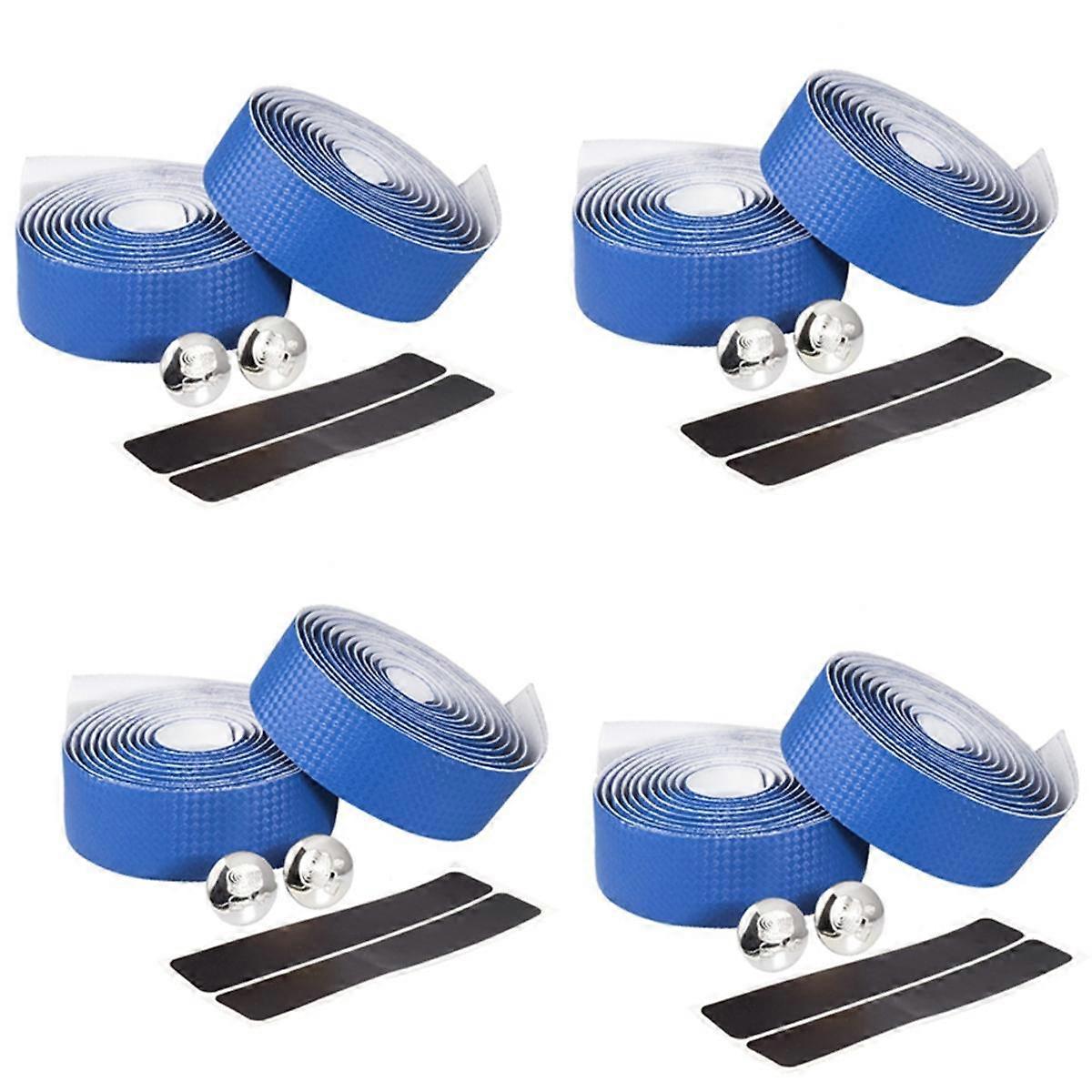 Breathable Carbon Pattern Bicycle Road Bike Straps Anti-Slip Shock-Absorbing Carbon Pattern Handlebar Tape Blue