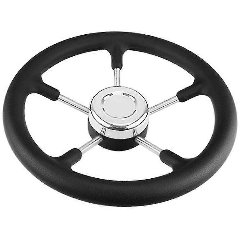 Boat Accessories Marine 13-1/2 inch Boat Stainless Steel Steering Wheel with Polyurethane Foam Blac