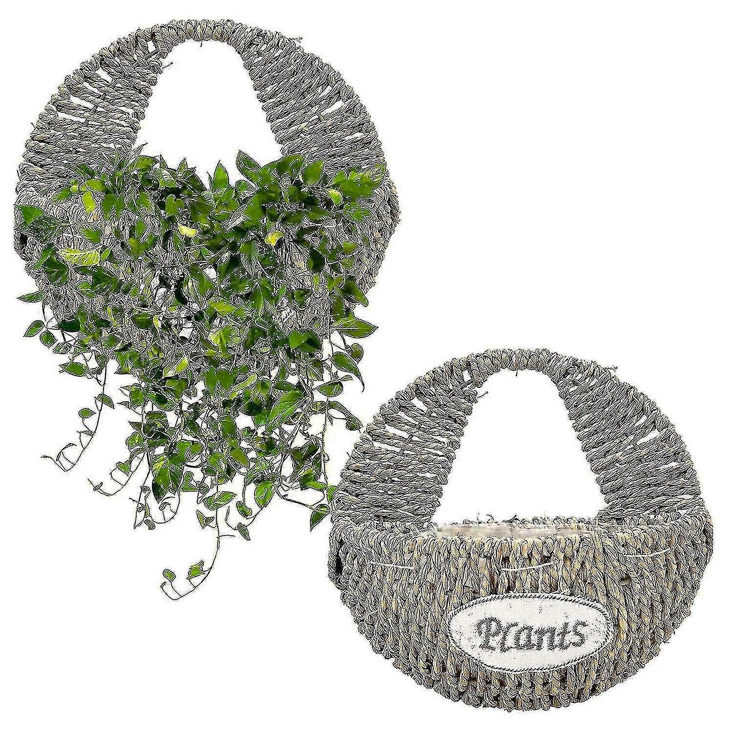 2pcs Wall Hanging Basket,hand-made Woven Wicker Basket B