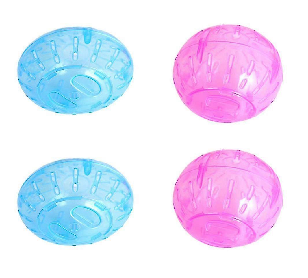 Hamster Ball, 2 Pcs 10cm Plastic Hamster Fitness Ball Portable Transparent Hamster Mini