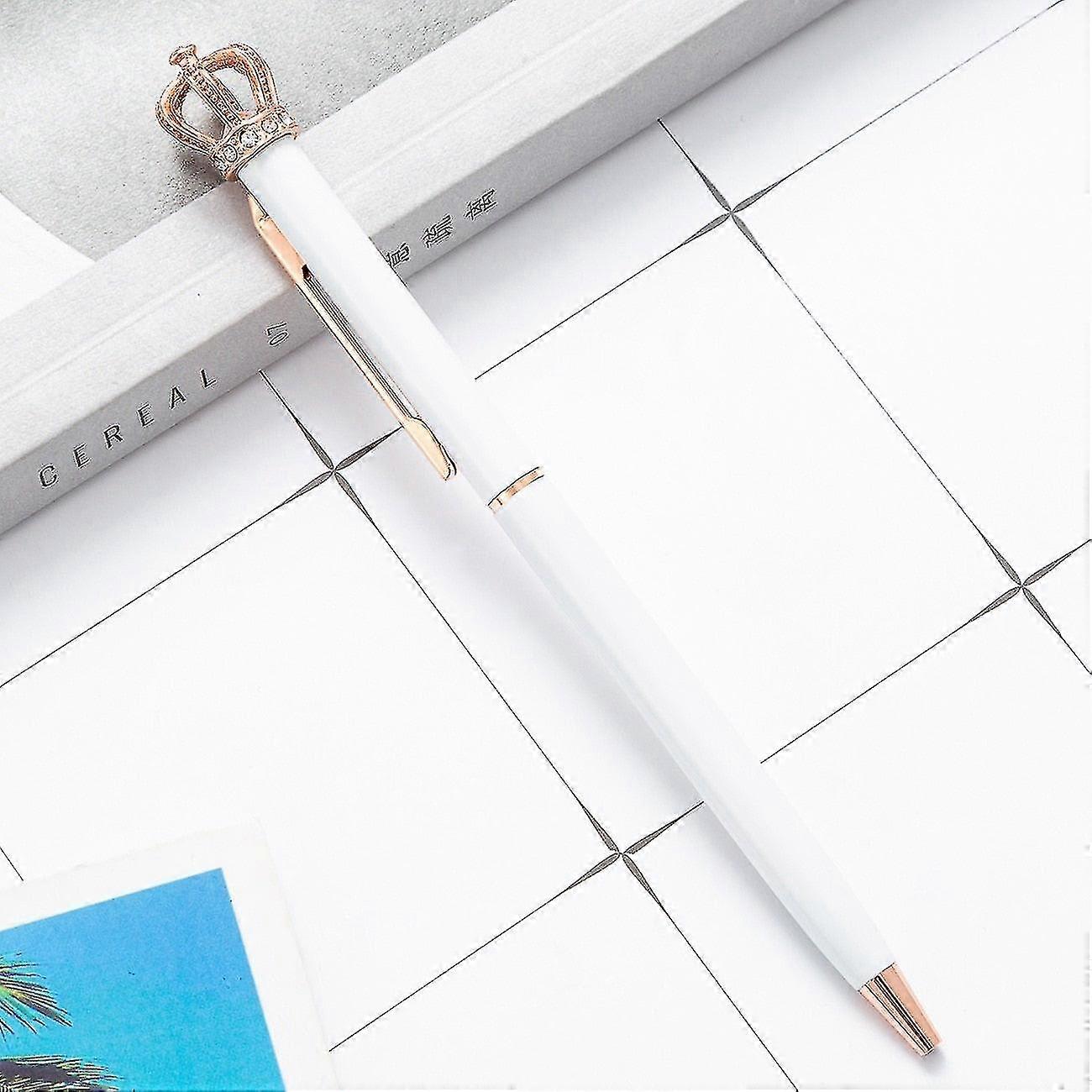 crystal shiny metal crown ballpoint pen