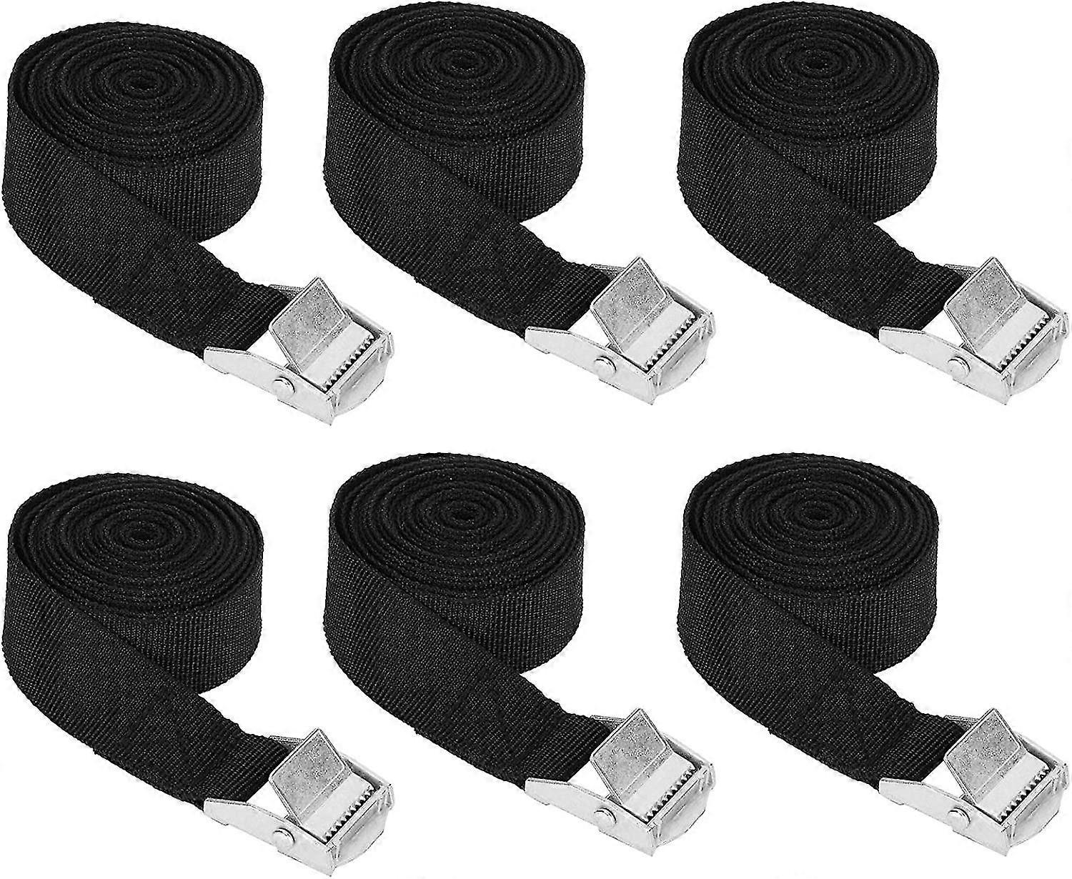 light alloy tie down straps - black - strong load capacity - hookless - tie down and secure boxes, cargo, luggage betterlifefg