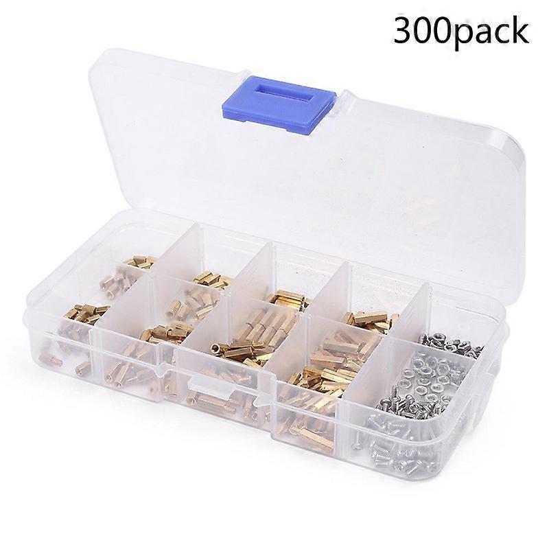 300X Brass M2 Hex Column Standoff Support Screw Nut Assortment Kit