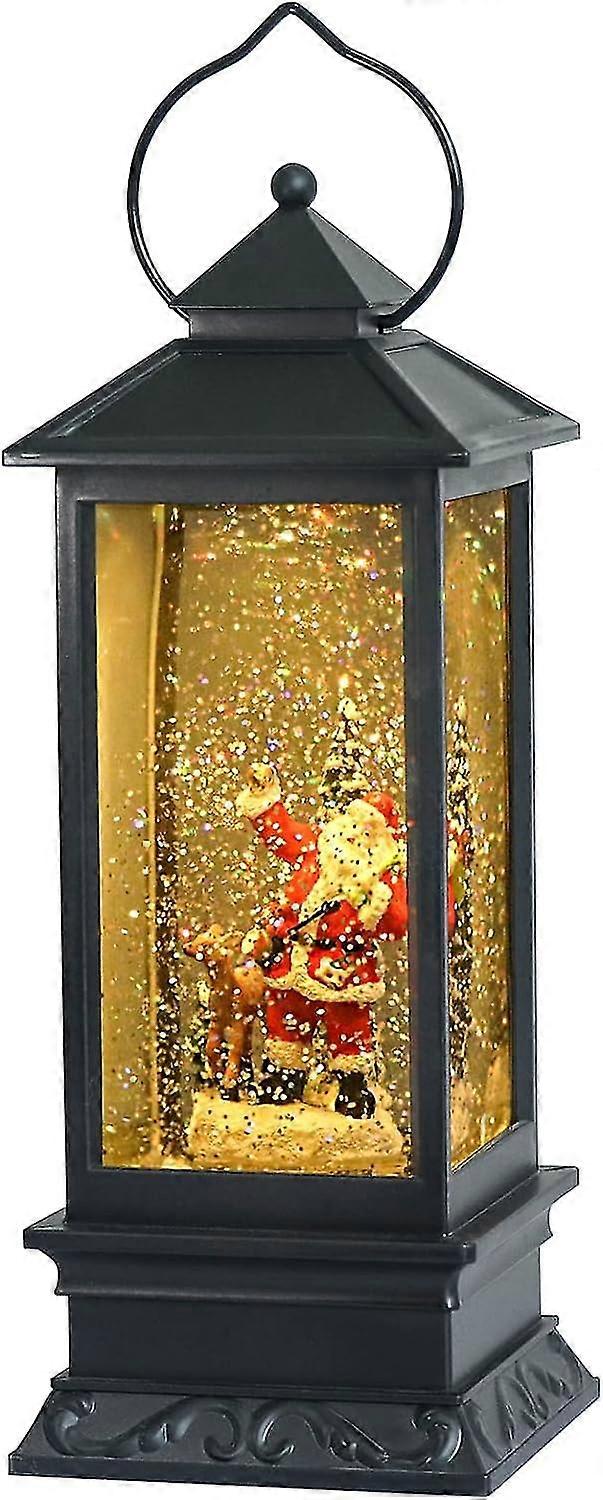 Lasumora 12 Lighted And Musical Singing Christmas Snow Globe Plug-in & Battery Operated Water Glittering Music Playing With Timer Snowing Globe Lanter