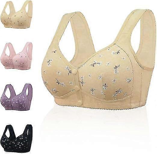 حمالات الصدر ديزي للنساء الأكبر سنا ، مريحة مريحة زر إغلاق الجبهة للنساء الأكبر سنا لا سلك ، حمالة صدر مشبك الجبهة مريح مشد حمالة الصدر